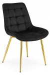 Krzesło BERA - aksamit czarny / nogi złote x 1