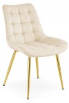 Krzesło BERA - aksamit beż jasny / nogi złote x 1