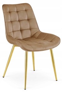 Krzesło BERA - aksamit brąz / nogi złote x 1