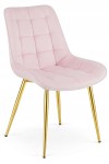 Krzesło BERA - aksamit róż jasny / nogi złote x 1