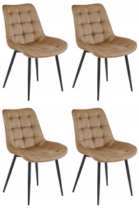 Krzesło BERA - aksamit brąz / nogi czarne x 4