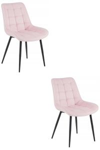 Krzesło BERA - aksamit róż jasny / nogi czarne x 2