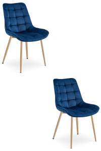 Krzesło BERA - aksamit granat / nogi dąb x 2