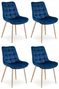 Krzesło BERA - aksamit granat / nogi dąb x 4