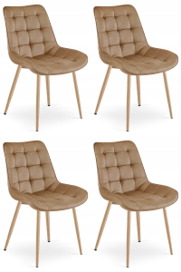 Krzesło BERA - aksamit brąz / nogi dąb x 4