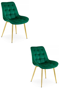 Krzesło BERA - aksamit zieleń / nogi złote x 2