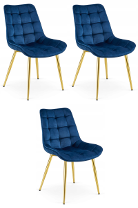 Krzesło BERA - aksamit granat / nogi złote x 3