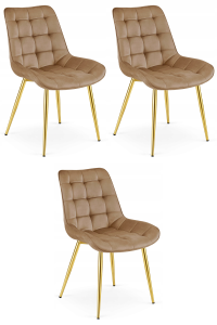 Krzesło BERA - aksamit brąz / nogi złote x 3