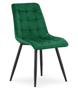 Krzesło SPLIT - aksamit zieleń / nogi czarne x 1