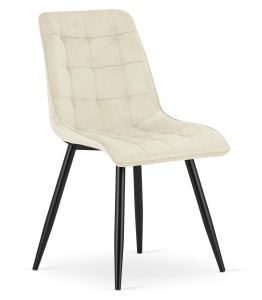 Krzesło SPLIT - aksamit beż jasny / nogi czarne x 1