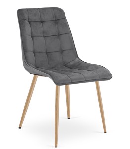 Krzesło SPLIT - aksamit szary ciemny / nogi dąb x 1