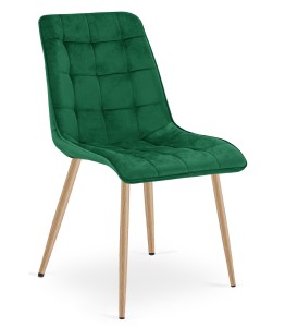 Krzesło SPLIT - aksamit zieleń / nogi dąb x 1