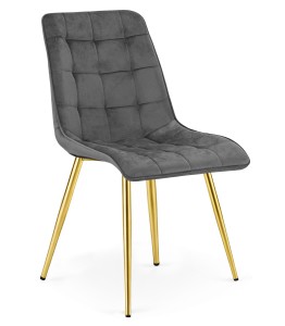 Krzesło SPLIT - aksamit szary ciemny / nogi złote x 1