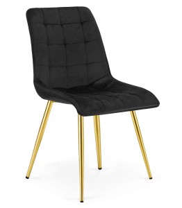 Krzesło SPLIT - aksamit czarny / nogi złote x 1