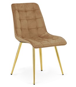Krzesło SPLIT - aksamit brąz / nogi złote x 1