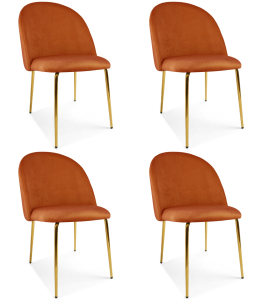 Krzesło INCA - aksamit miedziany / nogi złote x 4