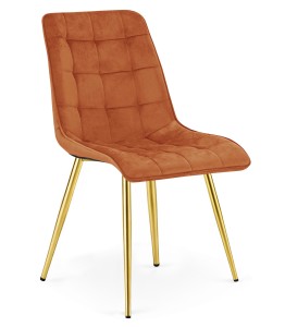 Krzesło SPLIT - aksamit miedziany / nogi złote x 1