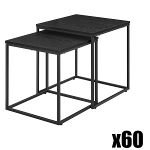 Paleta 60 szt. - Stolik kawowy kwadrat 2szt - czarny / nogi czarne