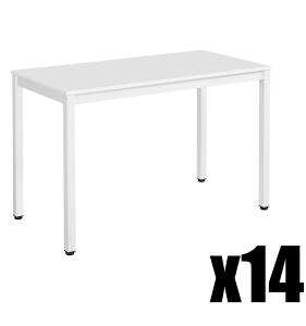 Paleta 14szt. - Stół TESSA 120cm x 60cm - biały / białe nogi