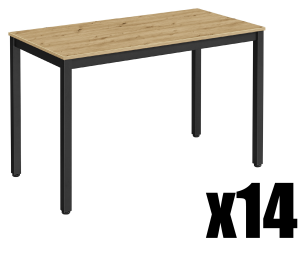 Paleta 14szt. - Stół TESSA 120cm x 60cm - artisan / nogi czarne