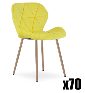 Paleta 70 szt. - Krzesło MANGO - aksamit żółty / nogi dąb