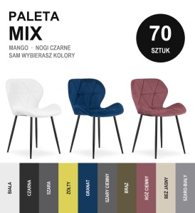 Paleta 70 sztuk MANGO nogi czarne - mix siedzisk - sam wybierasz kolory