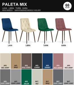 Paleta 66 sztuk LAVA / LIBRA / TURIN / KARA  nogi orzech - mix - sam wybierasz modele i kolory!