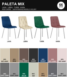 Paleta 66 sztuk LAVA / LIBRA / TURIN / KARA  nogi chrom - mix - sam wybierasz modele i kolory!