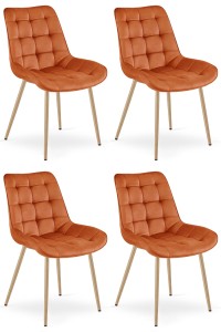 Krzesło BERA - aksamit miedziany / nogi dąb x 4