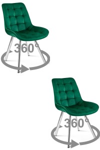 Krzesło SORIA 360 - aksamit zieleń / nogi chrom x 2