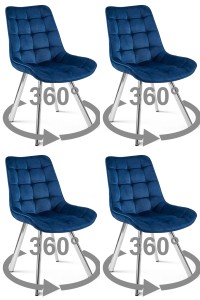 Krzesło SORIA 360 - aksamit granat / nogi chrom x 4