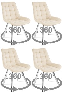 Krzesło SORIA 360 - aksamit beż jasny / nogi chrom x 4