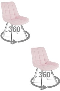 Krzesło SORIA 360 - aksamit róż jasny / nogi chrom x 2
