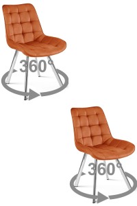 Krzesło SORIA 360 - aksamit miedziany / nogi chrom x 2