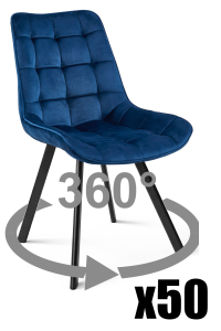 Paleta 50 szt. - Krzesło SORIA 360 - aksamit granat / nogi czarne