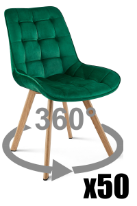 Paleta 50 szt. - Krzesło SORIA 360 - aksamit zieleń / nogi dąb
