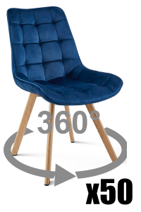 Paleta 50 szt. - Krzesło SORIA 360 - aksamit granat / nogi dąb