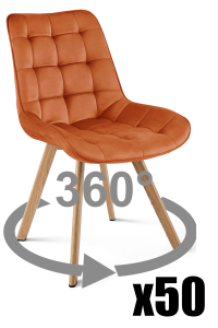 Paleta 50 szt. - Krzesło SORIA 360 - aksamit miedziany / nogi dąb