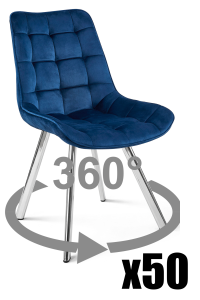 Paleta 50 szt. - Krzesło SORIA 360 - aksamit granat / nogi chrom