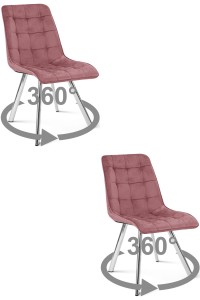Krzesło CIEZA 360 - aksamit róż ciemny / nogi chrom x 2