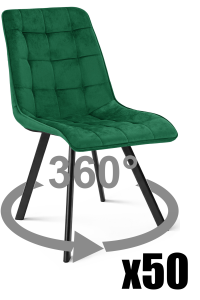 Paleta 50 szt. - Krzesło CIEZA 360 - aksamit zieleń / nogi czarne