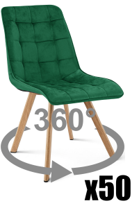 Paleta 50 szt. - Krzesło CIEZA 360 - aksamit zieleń / nogi dąb