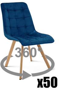 Paleta 50 szt. - Krzesło CIEZA 360 - aksamit granat / nogi dąb