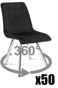 Paleta 50 szt. - Krzesło CIEZA 360 - aksamit czarny / nogi chrom