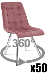 Paleta 50 szt. - Krzesło CIEZA 360 - aksamit róż ciemny / nogi chrom