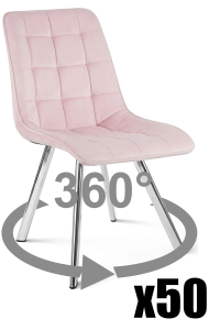 Paleta 50 szt. - Krzesło CIEZA 360 - aksamit róż jasny / nogi chrom
