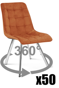 Paleta 50 szt. - Krzesło CIEZA 360 - aksamit miedziany / nogi chrom