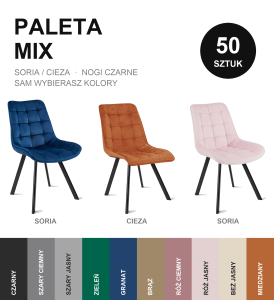 Paleta dowolnych 50 szt. SORIA / CIEZA nogi czarne - mix modeli i kolorów