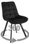Krzesło SORIA 360 - aksamit czarny / nogi czarne x 1