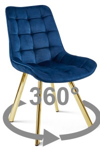 Krzesło SORIA 360 - aksamit granat / nogi złote x 1